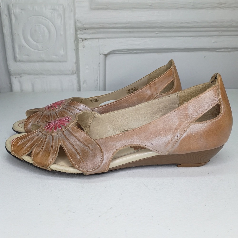 Pikolinos peep toe sandals flats size 40 taupe tan US 9 or 9.5 - Picture 2 of 8